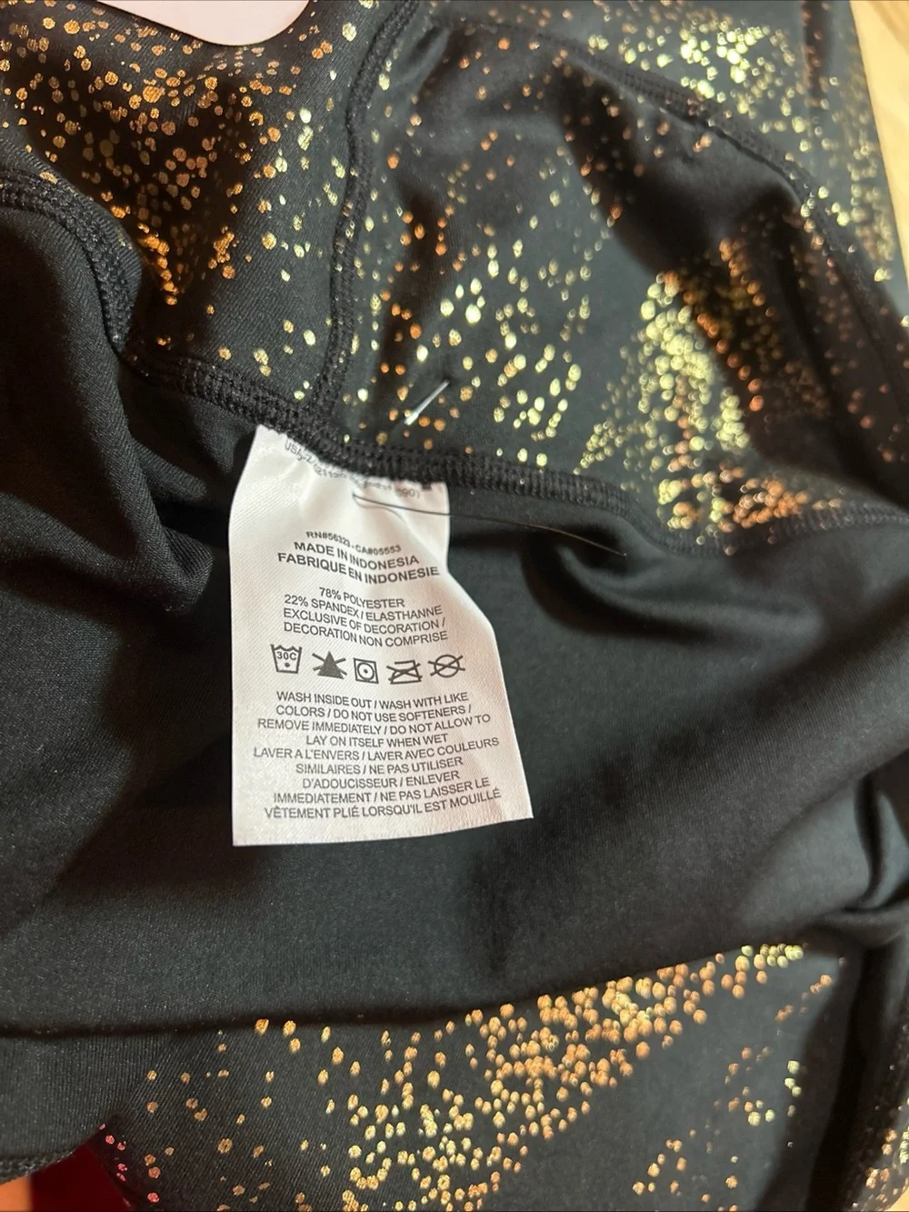 NEW Nike One Women Mid-Rise Foil Printed Leggings Black Gold XXL Tight Fit Ankle